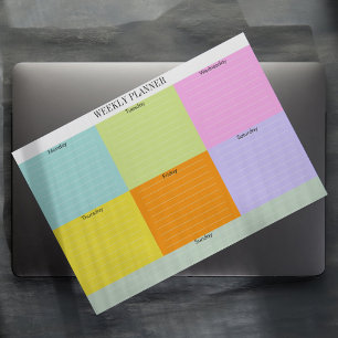 Bloc-notes de planificateur hebdomadaire coloré Bl