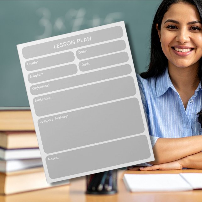 Bloc-notes de planification de cours gris (Créateur téléchargé)