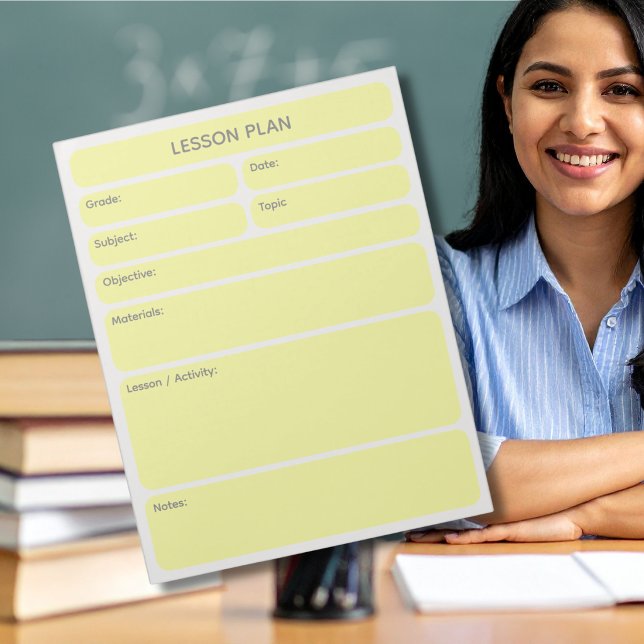 Bloc-notes de planification de cours Jaune Citron (Créateur téléchargé)