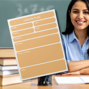 Bloc-notes de planification de cours Jaune Miel