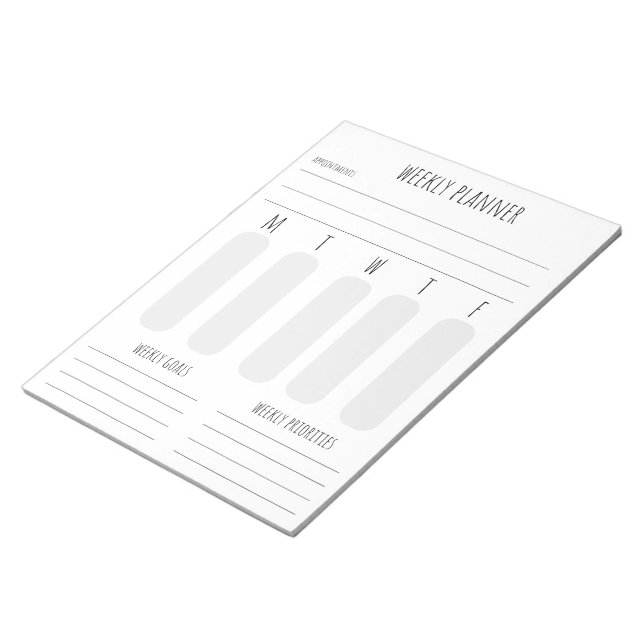 bloc-notes de planification hebdomadaire (Incliné)