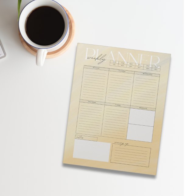 Bloc-notes de planification hebdomadaire à l'aquar (Créateur téléchargé)