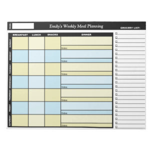 Bloc-notes de planification hebdomadaire personnal