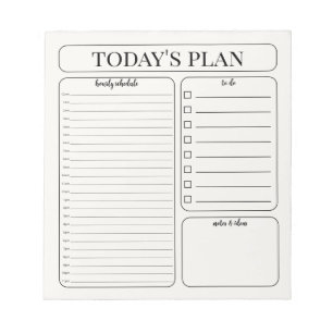 Bloc-notes de planification quotidienne minimalist