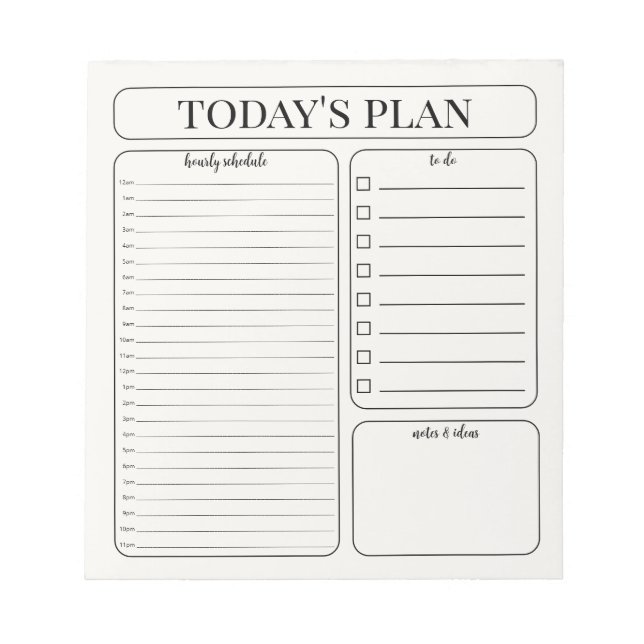 Bloc-notes de planification quotidienne minimalist (Devant)