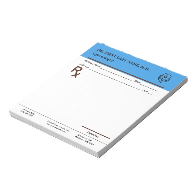 Bloc-notes de prescription de médecin personnalisé (Tourné)