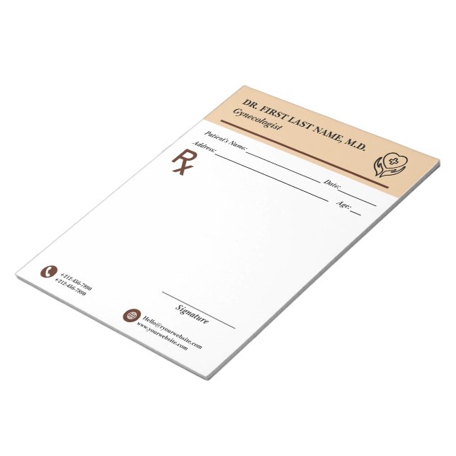 Bloc-notes de prescription médicale personnalisabl (Incliné)