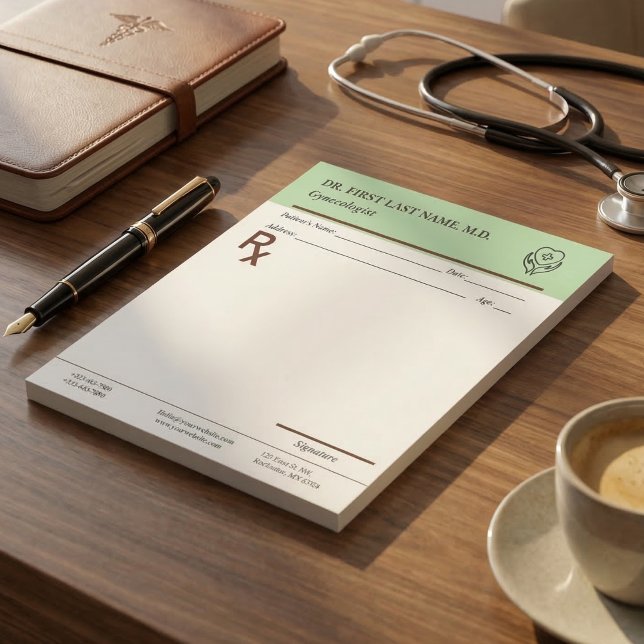 Bloc-notes de prescription médicale personnalisabl (Custom Editable Doctor Prescription Notepad 5.5 x 6 Medical RX Pad with Personalized Text)