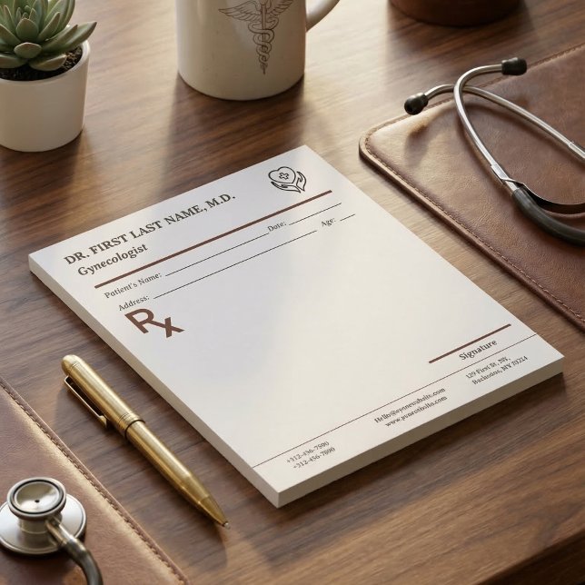 Bloc-notes de prescription médicale personnalisabl (Custom Editable Doctor Prescription Notepad 5.5 x 6 Medical RX Pad with Personalized Text)