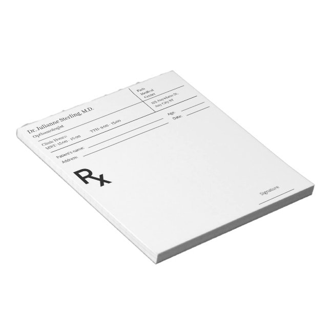 Bloc-notes de prescription médicale – RX de médeci (Incliné)