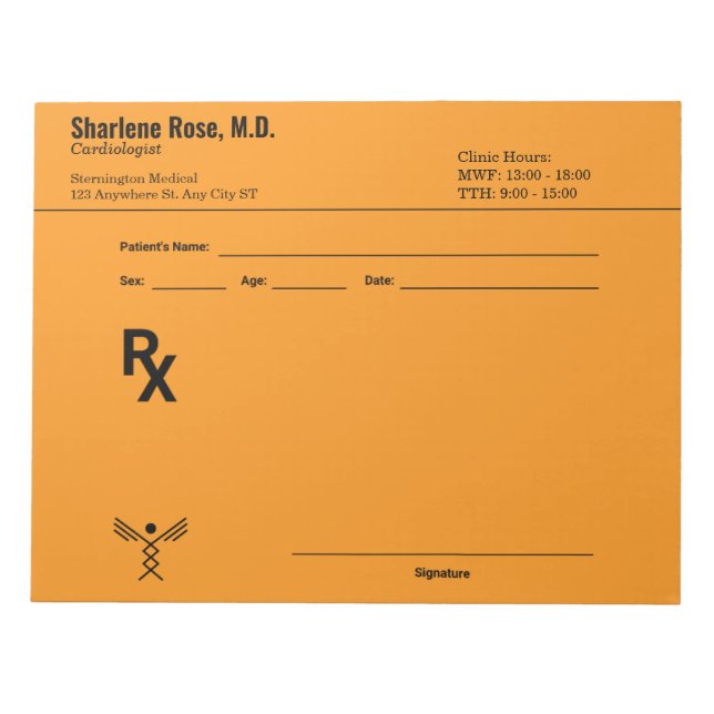 Bloc-notes de prescription personnalisé minimalist (Devant)