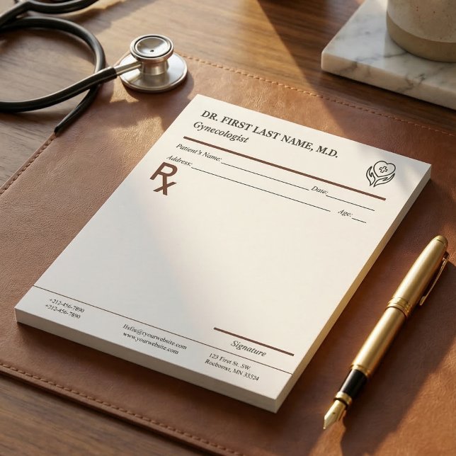Bloc-notes de prescription personnalisé pour médec (Custom Editable Doctor Prescription Notepad 5.5 x 6 Medical RX Pad with Personalized Text)