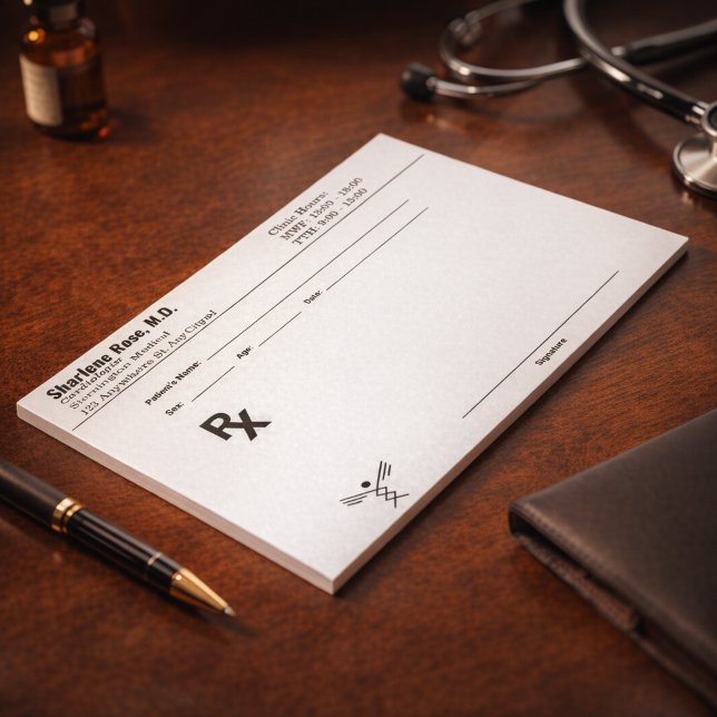 Bloc-notes de prescription personnalisé – RX de do (Custom Prescription Notepad – Editable Doctor RX Pad!)