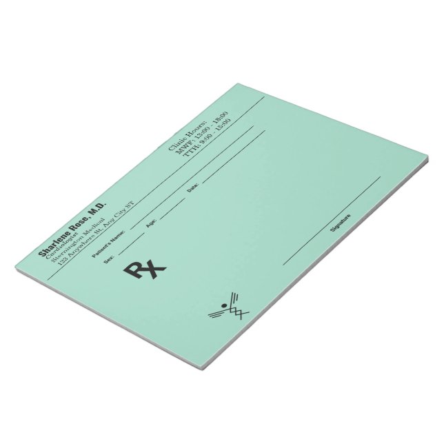 Bloc-notes de prescription personnalisé – RX du mé (Incliné)