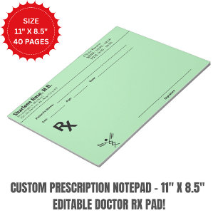 Bloc-notes de prescription personnalisé – RX du mé