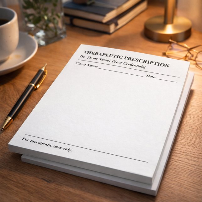Bloc-notes de prescription thérapeutique personnal (Custom Therapeutic Prescription Note Pad for Mental Health Professionals and Doctors)