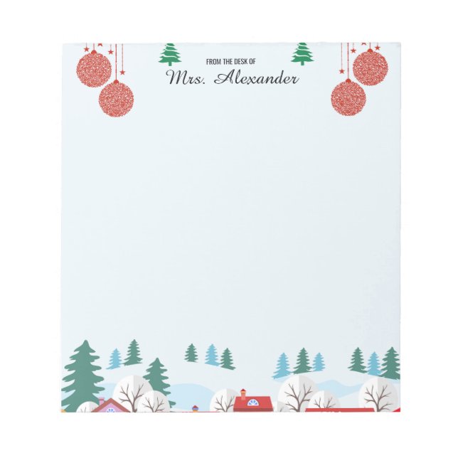 Bloc-notes de professeur de la saison de Noël pure (Devant)