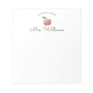 Bloc-notes de professeur Pomme aquarelle rouge