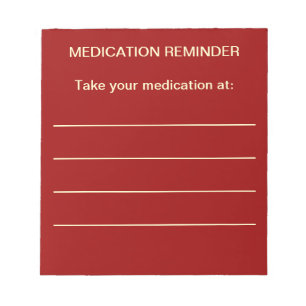 Bloc-notes de rappel de médicaments