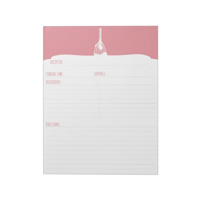 Bloc-notes de recette de cuisson à glaçage rose (Tourné)