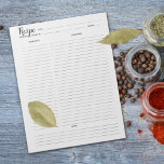 Bloc-notes de recettes culinaire minimaliste simpl<br><div class="desc">Un simple bloc-notes minimaliste pour l'organisation des recettes.</div>