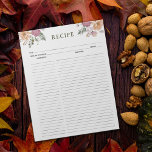 Bloc-notes de recettes culinaires florales<br><div class="desc">Un simple bloc-notes avec des fleurs d'aquarelle pour l'organisation des recettes.</div>