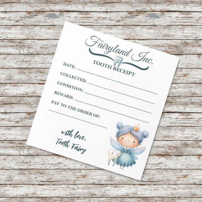 Bloc-notes de reçu de la fée des dents Fairyland I (Créateur téléchargé)
