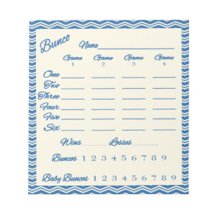 bloc-notes de score bunco - motif Chevron