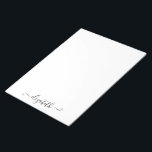 Bloc-notes de script élégant monogramme personnali<br><div class="desc">Personnalisez ce bloc-notes fixe avec votre nom dans une police de script élégante. Pour un usage personnel ou professionnel.</div>