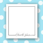 Bloc-notes de script moderne simple et élégant<br><div class="desc">Ajoutez facilement votre nom personnalisé à cet élégant bloc-notes en écriture manuscrite. Ce bloc-notes élégant et personnalisé est parfait pour les projets d'entreprise et de maison/bureau.</div>