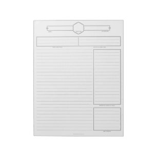 Bloc-notes de session pour joueur de D&D