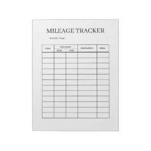 Bloc-notes de suivi de kilométrage minimaliste