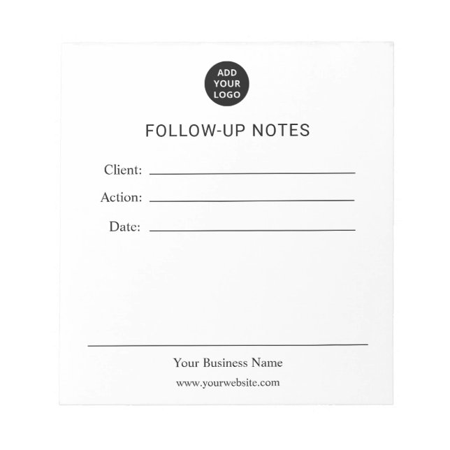 Bloc-notes de suivi personnalisé (Devant)