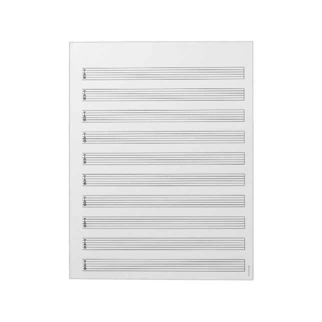 Bloc-notes de tablature de guitare : portée de mus (Tourné)