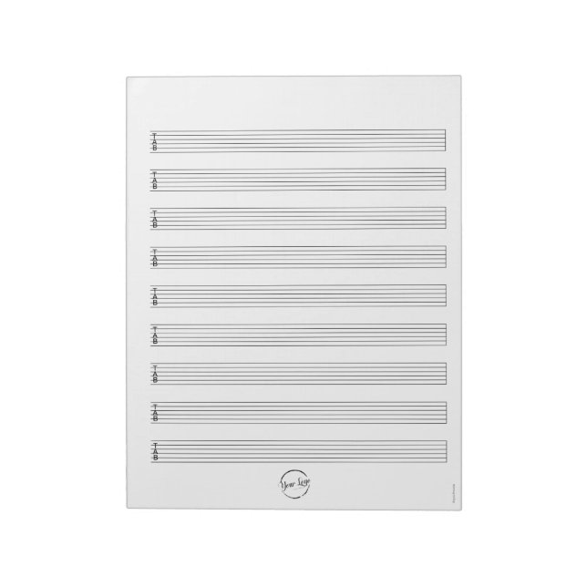 Bloc-notes de tablature de guitare vierge avec log (Tourné)