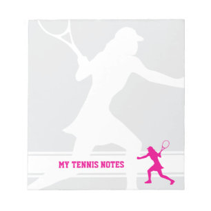 Bloc-notes de tennis avec silhouette de joueuse fé