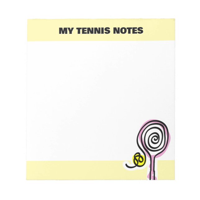 Bloc-notes de tennis mignon avec dessin de raquett (Devant)