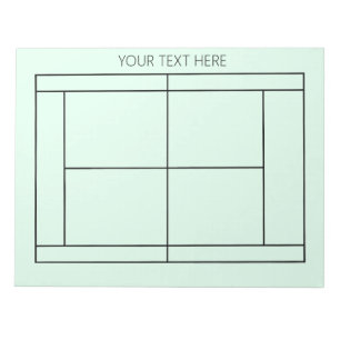 Bloc-notes de tennis - Texte personnalisé