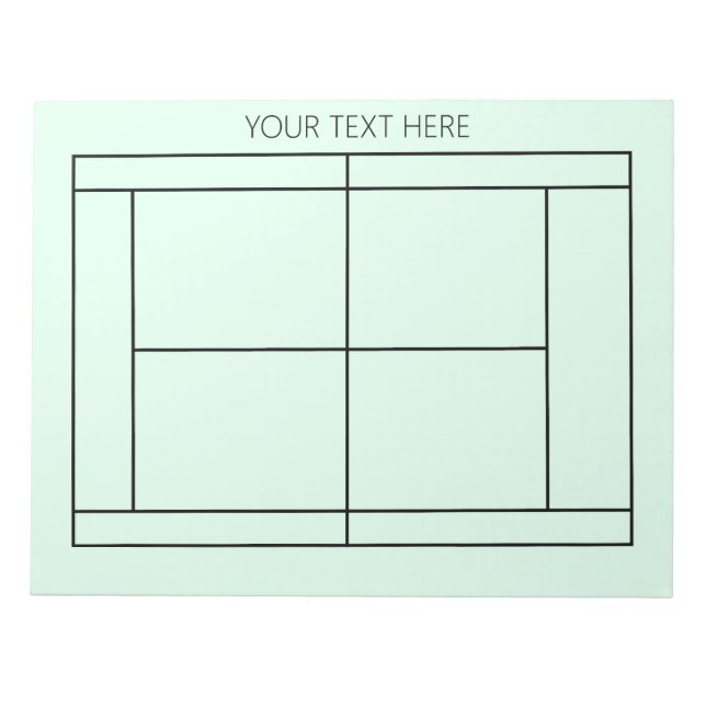 Bloc-notes de tennis - Texte personnalisé (Devant)