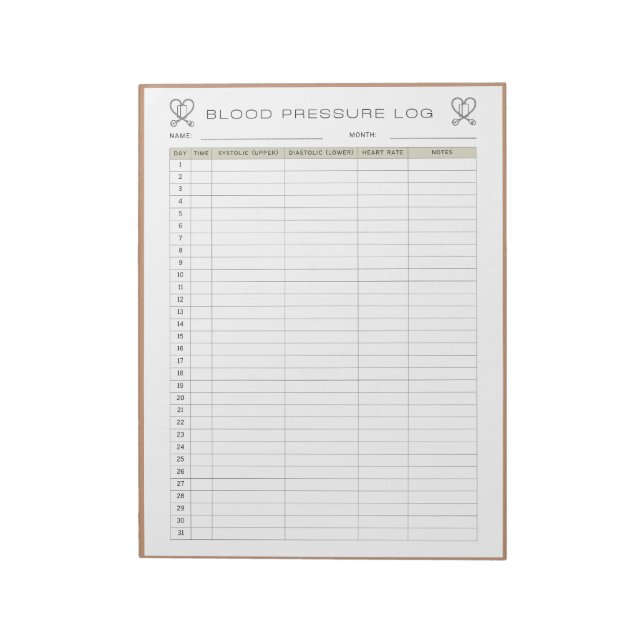 Bloc-notes de tension artérielle  (Tourné)