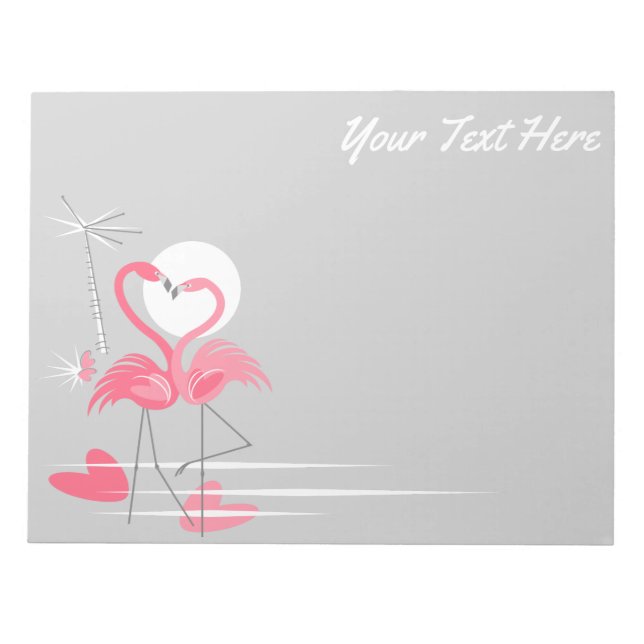 Bloc-notes de texte côté amour Flamant rose horizo (Devant)