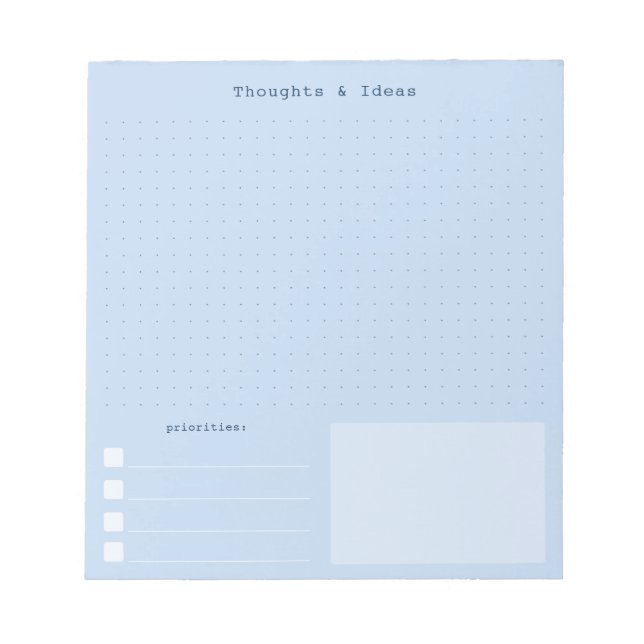 Bloc-notes de vidage de cerveau bleu, esthétique d (Devant)