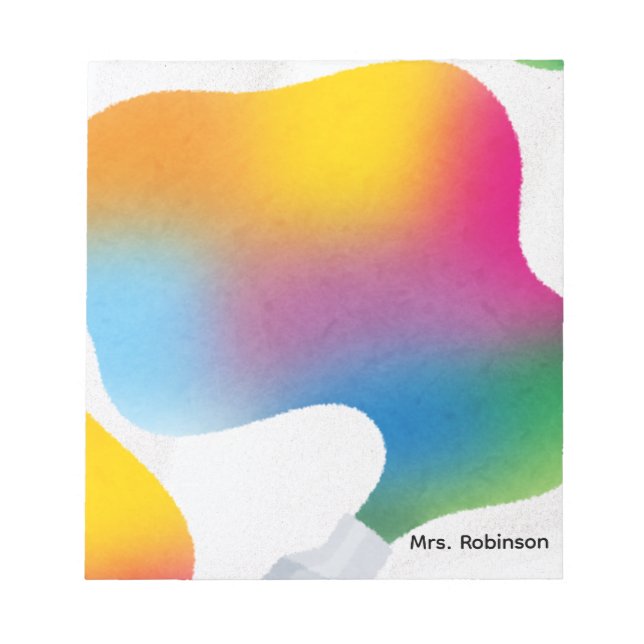 Bloc-notes d'enseignant Couleurs arc-en-ciel de ge (Devant)