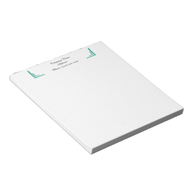 Bloc-notes d'entreprise Turquoise Corner personnal (Incliné)