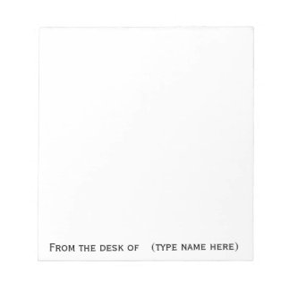 Bloc-notes "Du bureau de"