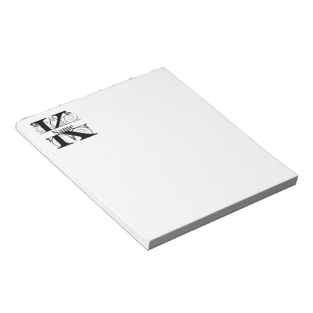 Bloc-notes du bureau stationnaire initial Monogram (Incliné)