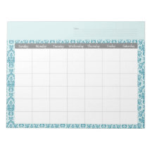 Bloc-notes du calendrier Damask mensuel