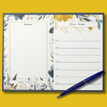 Bloc-notes du calendrier hebdomadaire Marine Blue<br><div class="desc">Organisez-vous pour retourner à l'école et montrez votre esprit d'école avec ce calendrier hebdomadaire floral bleu marine et or à l'aquarelle qui comprend quatre zones de texte personnalisées qui vous permettent de customiser votre carnet de calendrier hebdomadaire familial ou enseignant pour mieux répondre à vos besoins. Parmi les sujets suggérés,...</div>