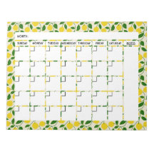 Bloc-notes du calendrier Zesty Lemon