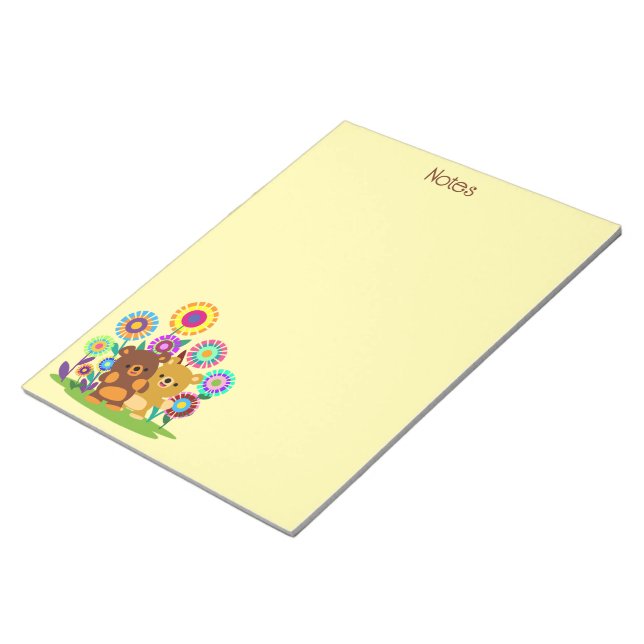 Bloc-notes du jardin des ours de dessin animé mign (Incliné)